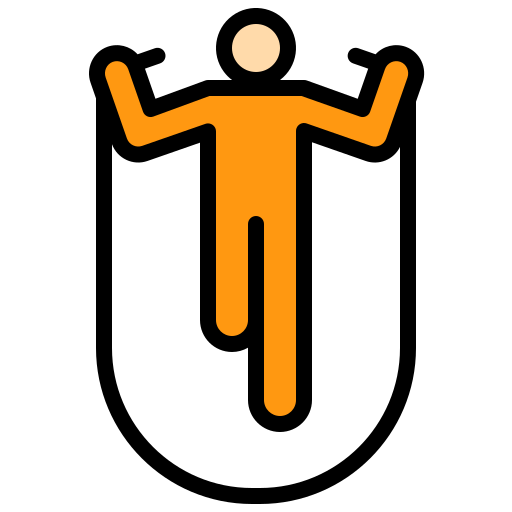 man jumping rope in orange jump suit