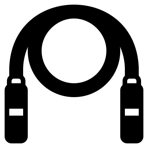 a black thick jump rope