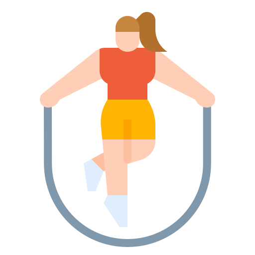 woman jumpring rope and shuffling