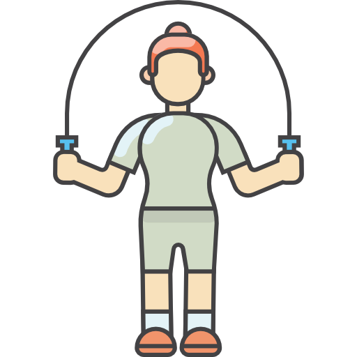 a person holding a jump rope correctly